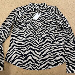 Banana Republic Safari Stripe Print Blouse SMALL
